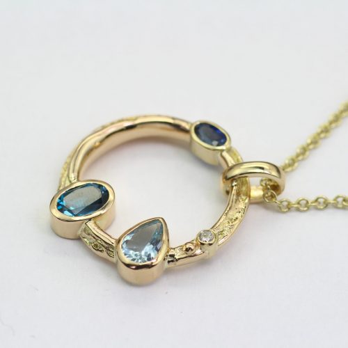 Hues of Blue Gold Pendant