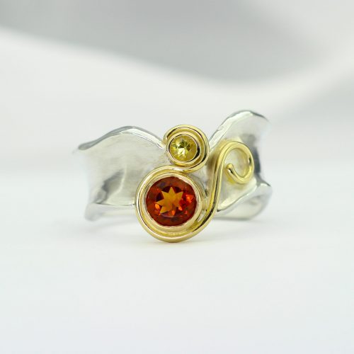 Fire Citrine and Yellow Sapphire Origins Ring